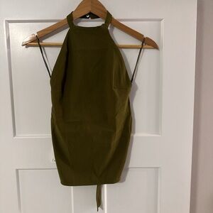 Zara Olive Halter Top